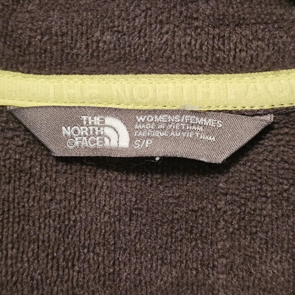 The North Face Gray/Green Fleece Lined Jacket with Yellow Logo Size Small - Picture 3 of 5